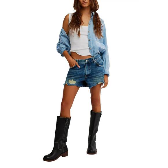 NEW FREE PEOPLE now or never shorts in sunsational - Picture 5 of 5